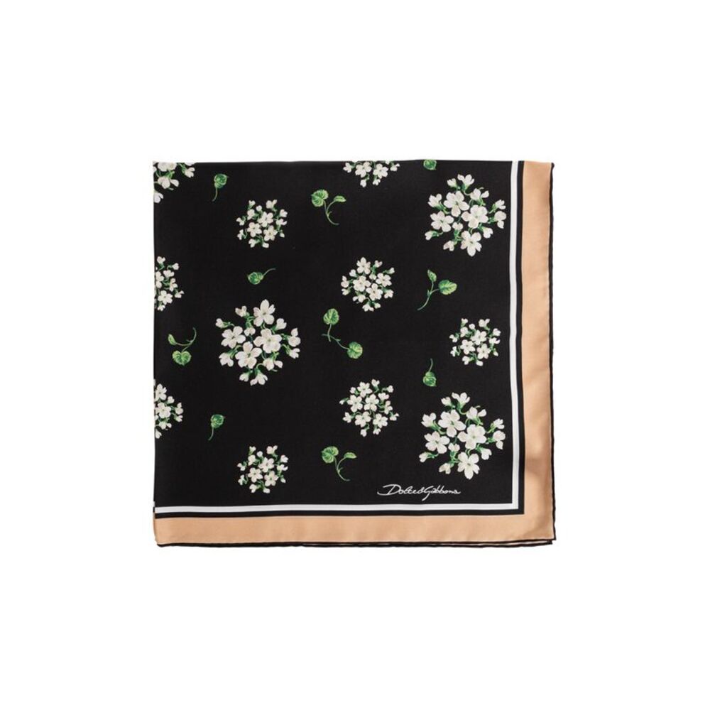 Silk scarf with floral motif